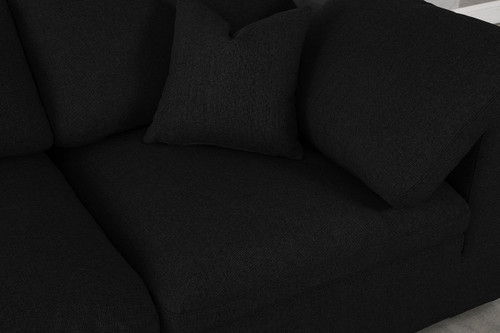 Deluxe Comfort Modular Sofa, Soft Linen Textured Fabric, Down Cushions, 80" W x 40" D x 32" H, Black
