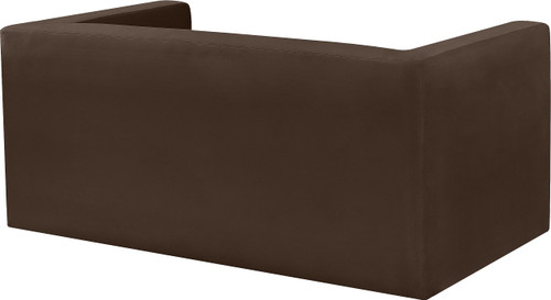 Velvet Upholstered Loveseat with Rich Brown Velvet, Solid Wood Frame, 63" W x 34.5" D x 28" H, Brown