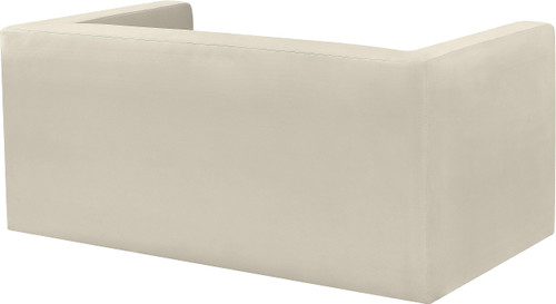 Velvet Upholstered Loveseat with Rich Cream Velvet, Solid Wood Frame, 63" W x 34.5" D x 28" H, Cream