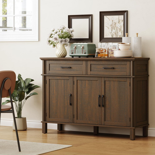 48 Inch Buffet Cabinet with Storage, Brown