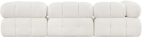 Modular Sofa with Rich Cream Boucle Fabric, Modular to Create Infinite Configurations, 102" W x 34" D x 28" H, Cream