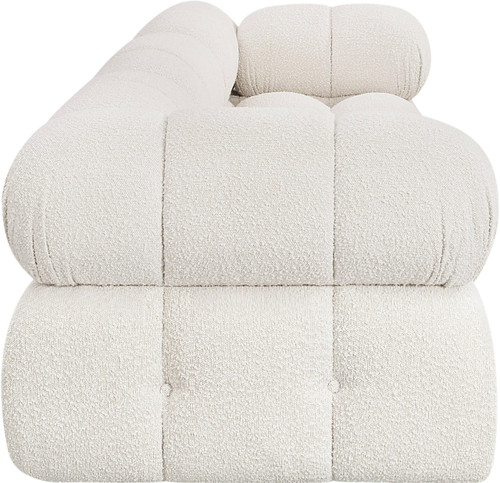 Modular Sofa with Rich Cream Boucle Fabric, Modular to Create Infinite Configurations, 102" W x 34" D x 28" H, Cream