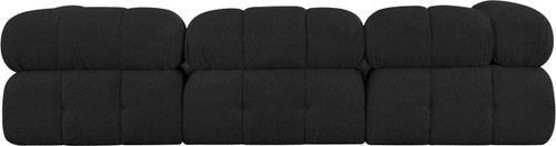 Modular Sofa with Rich Black Boucle Fabric, Modular to Create Infinite Configurations, 102" W x 34" D x 28" H, Black