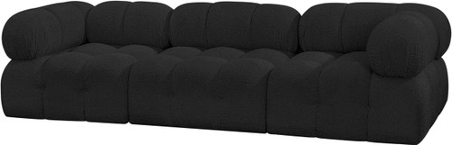 Modular Sofa with Rich Black Boucle Fabric, Modular to Create Infinite Configurations, 102" W x 34" D x 28" H, Black