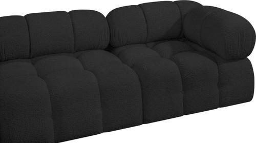 Modular Sofa with Rich Black Boucle Fabric, Modular to Create Infinite Configurations, 102" W x 34" D x 28" H, Black
