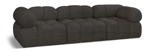 Modular Sofa with Rich Brown Boucle Fabric, Modular to Create Infinite Configurations, 102" W x 34" D x 28" H, Brown