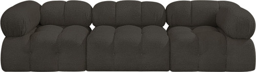 Modular Sofa with Rich Brown Boucle Fabric, Modular to Create Infinite Configurations, 102" W x 34" D x 28" H, Brown