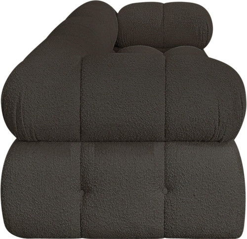 Modular Sofa with Rich Brown Boucle Fabric, Modular to Create Infinite Configurations, 102" W x 34" D x 28" H, Brown