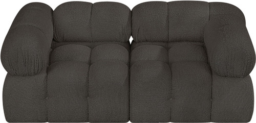 Modular Sofa with Rich Brown Boucle Fabric, Modular to Create Infinite Configurations, 68" W x 34" D x 28" H, Brown