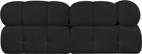 Modular Sofa with Rich Black Boucle Fabric, Modular to Create Infinite Configurations, 68" W x 34" D x 28" H, Black