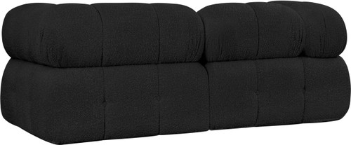 Modular Sofa with Rich Black Boucle Fabric, Modular to Create Infinite Configurations, 68" W x 34" D x 28" H, Black