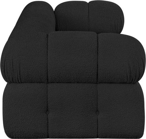 Modular Sofa with Rich Black Boucle Fabric, Modular to Create Infinite Configurations, 68" W x 34" D x 28" H, Black