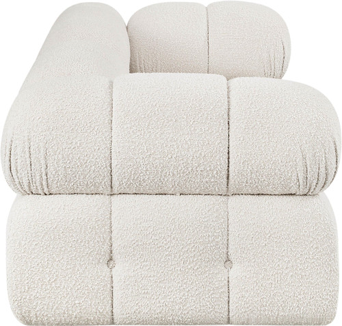 Modular Sofa with Rich Cream Boucle Fabric, Modular to Create Infinite Configurations, 68" W x 34" D x 28" H, Cream