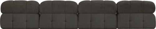 Modular Sofa with Rich Brown Boucle Fabric, Modular to Create Infinite Configurations, 136" W x 34" D x 28" H, Brown