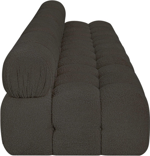 Modular Sofa with Rich Brown Boucle Fabric, Modular to Create Infinite Configurations, 136" W x 34" D x 28" H, Brown