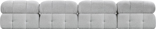Modular Sofa with Rich Grey Boucle Fabric, Modular to Create Infinite Configurations, 136" W x 34" D x 28" H, Grey