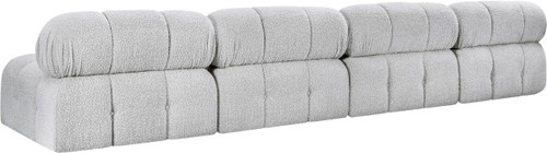 Modular Sofa with Rich Grey Boucle Fabric, Modular to Create Infinite Configurations, 136" W x 34" D x 28" H, Grey