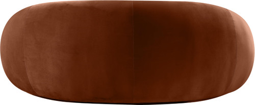 Loveseat with Ultra Luxe Cognac 460 GSM Velvet, Solid Eucalyptus Wood Inner Frame, 77" W x 40" D x 31" H, Cognac