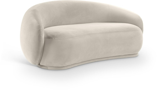 Loveseat with Ultra Luxe Cream 460 GSM Velvet, Solid Eucalyptus Wood Inner Frame, 77" W x 40" D x 31" H, Cream
