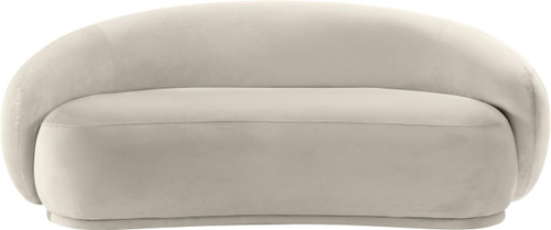 Loveseat with Ultra Luxe Cream 460 GSM Velvet, Solid Eucalyptus Wood Inner Frame, 77" W x 40" D x 31" H, Cream