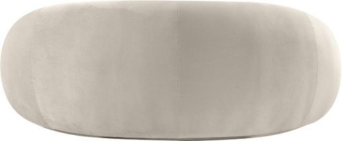 Loveseat with Ultra Luxe Cream 460 GSM Velvet, Solid Eucalyptus Wood Inner Frame, 77" W x 40" D x 31" H, Cream