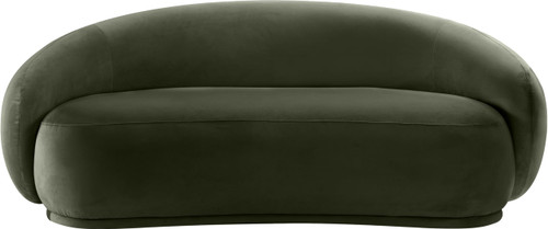 Loveseat with Ultra Luxe Green 460 GSM Velvet, Solid Eucalyptus Wood Inner Frame, 77" W x 40" D x 31" H, Green