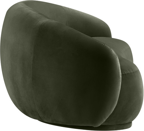 Loveseat with Ultra Luxe Green 460 GSM Velvet, Solid Eucalyptus Wood Inner Frame, 77" W x 40" D x 31" H, Green