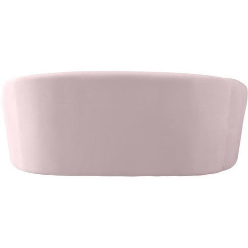 Velvet Upholstered Loveseat with Rounded Contemporary Design, Pink, 71" W x 35.5" D x 29.5" H