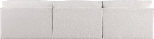 Upholstered Modular Sofa with Soft Plush Cream Fabric, Modular, 114" W x 38" D x 30" H, Cream