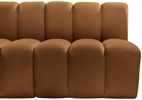Modular Sofa with Soft Saddle Velvet, Deep Channel Tufting, Modular Design, 89.5 W x 31 D x 30 H, Saddle