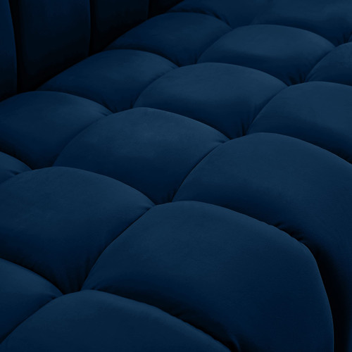 Velvet Upholstered Loveseat with Deep Biscuit Tufting