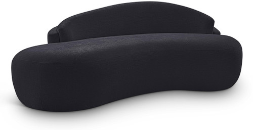 Loveseat with Soft Black Chenille Fabric, Solid Wood Inner Frame, Curved Shape, 79" W x 39" D x 28" H, Black