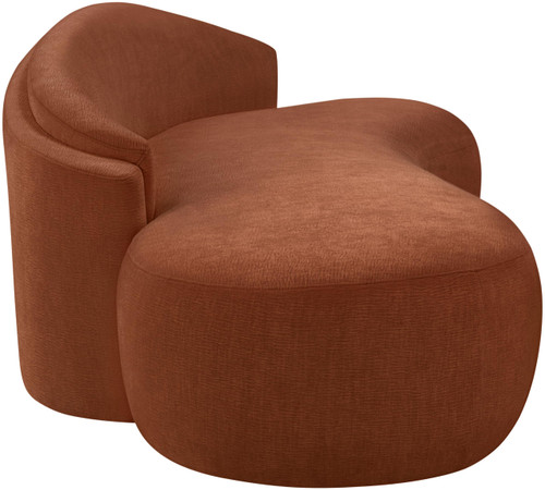 Loveseat with Soft Cognac Chenille Fabric, Solid Wood Inner Frame, Curved Shape, 79" W x 39" D x 28" H, Cognac