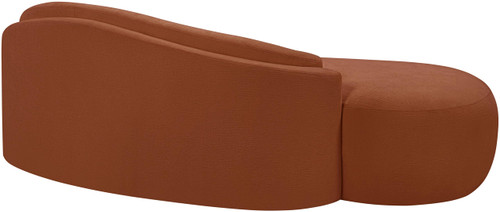 Loveseat with Soft Cognac Chenille Fabric, Solid Wood Inner Frame, Curved Shape, 79" W x 39" D x 28" H, Cognac