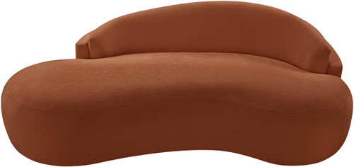 Loveseat with Soft Cognac Chenille Fabric, Solid Wood Inner Frame, Curved Shape, 79" W x 39" D x 28" H, Cognac