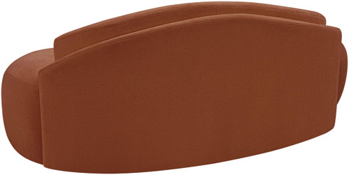 Loveseat with Soft Cognac Chenille Fabric, Solid Wood Inner Frame, Curved Shape, 79" W x 39" D x 28" H, Cognac
