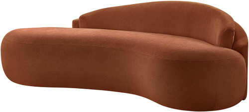 Loveseat with Soft Cognac Chenille Fabric, Solid Wood Inner Frame, Curved Shape, 79" W x 39" D x 28" H, Cognac