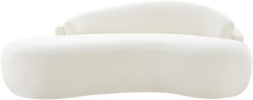 Loveseat with Soft Cream Chenille Fabric, Solid Wood Inner Frame, Curved Shape, 79" W x 39" D x 28" H, Cream