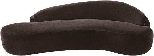Sofa with Soft Brown Chenille Fabric, Solid Wood Inner Frame, Curved Shape, 101" W x 41" D x 29.5" H, Brown
