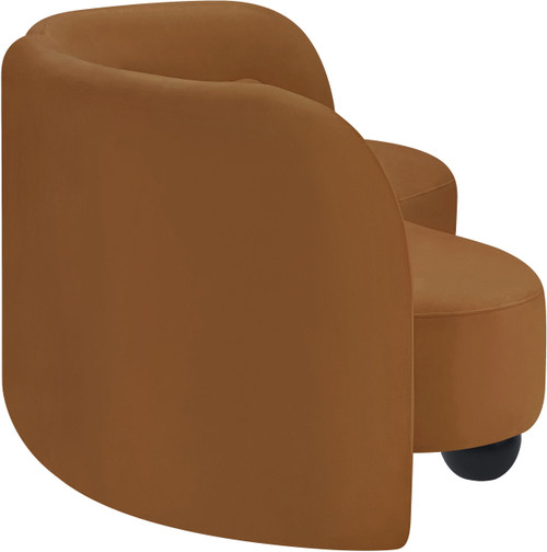 Sofa with Rich Saddle Velvet Fabric, Solid Wood Ball Legs, Solid Wood Inner Frame, 89" W x 39" D x 29" H, Saddle