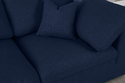 Deluxe Comfort Modular Sofa, Soft Linen Textured Fabric, Down Cushions, 119" W x 40" D x 32" H, Navy