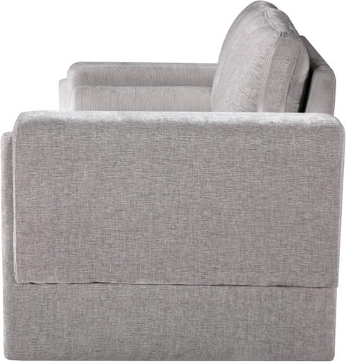 Loveseat with Rich Light Grey Chenille Fabric, Bolster Pillows Included, 65" W x 34" D x 34" H, Grey