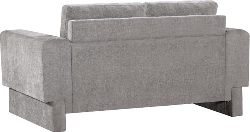 Loveseat with Rich Light Grey Chenille Fabric, Bolster Pillows Included, 65" W x 34" D x 34" H, Grey