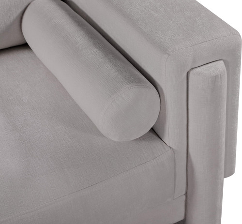 Loveseat with Rich Light Grey Chenille Fabric, Bolster Pillows Included, 65" W x 34" D x 34" H, Grey