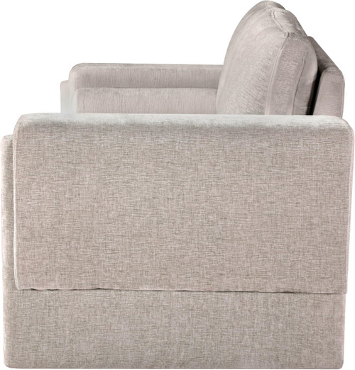 Loveseat with Rich Beige Chenille Fabric, Bolster Pillows Included, 65" W x 34" D x 34" H, Beige