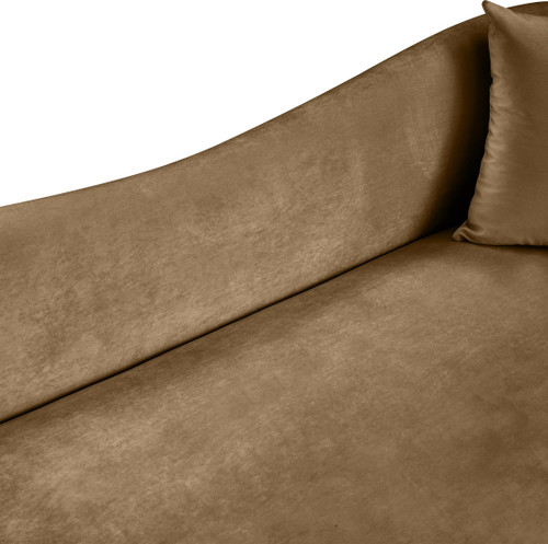 Loveseat with Ultra Luxe Beige 460 GSM Velvet, Rich Curves, 70" W x 34.5" D x 31" H, Beige