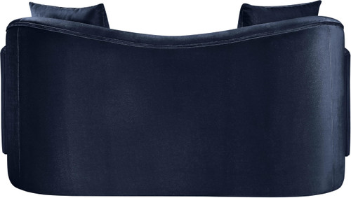 Loveseat with Ultra Luxe Navy 460 GSM Velvet, Rich Curves, 70" W x 34.5" D x 31" H, Navy