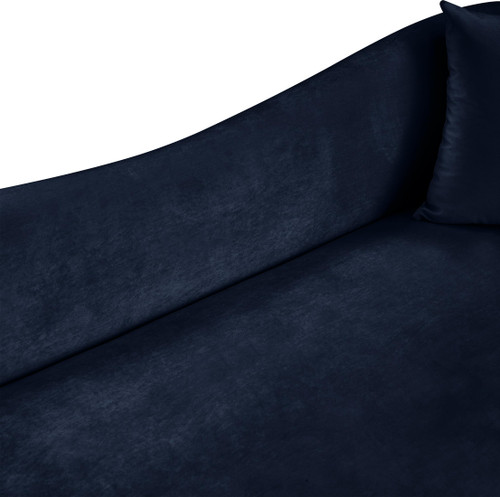 Loveseat with Ultra Luxe Navy 460 GSM Velvet, Rich Curves, 70" W x 34.5" D x 31" H, Navy