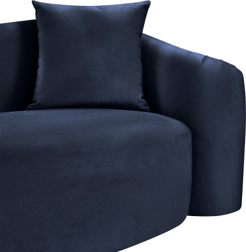 Loveseat with Ultra Luxe Navy 460 GSM Velvet, Rich Curves, 70" W x 34.5" D x 31" H, Navy