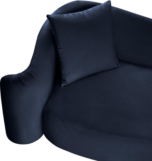 Loveseat with Ultra Luxe Navy 460 GSM Velvet, Rich Curves, 70" W x 34.5" D x 31" H, Navy